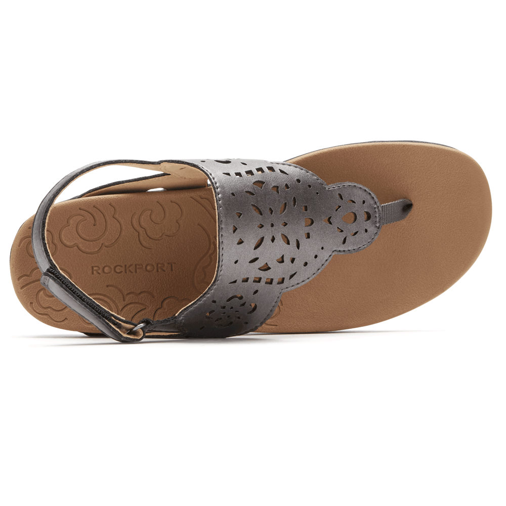 Rockport Womens Ridge Circle Cutout Thong - Sandals Grey - QWS509163